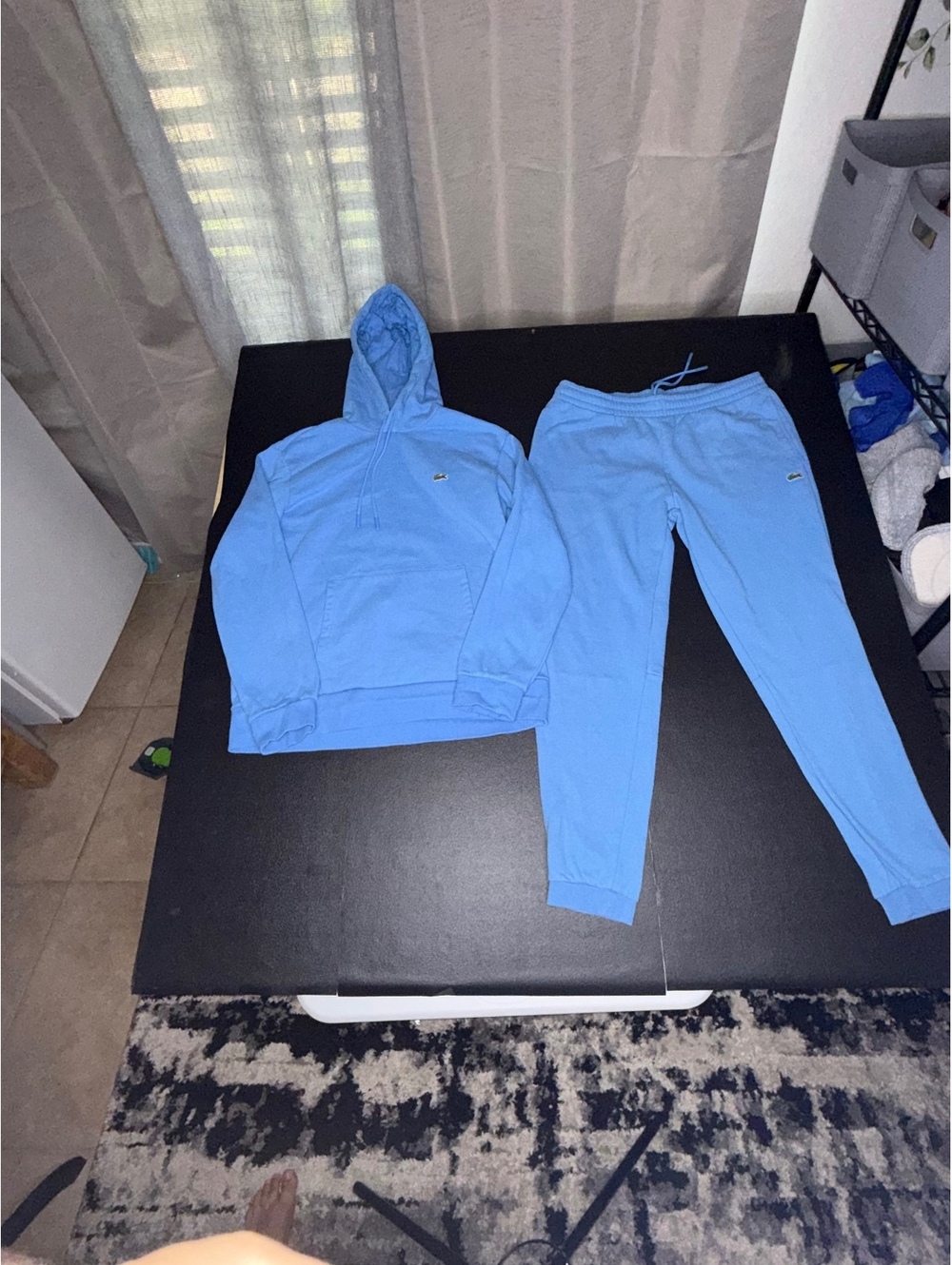 Lacoste Classic Fit Light Blue Hoodie and Sweatpants Tracks